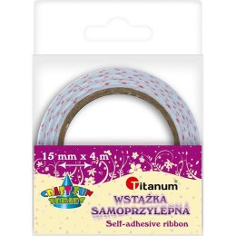 Taśma ozdobna Craft-Fun Series tekstylna samoprzylepna w kropki 15x4 [mm x m] biała Titanum